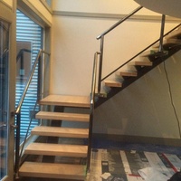 NOUVEAU Design Dalle de noyer Granit Loft Escalier intérieur pliant en bois Escalier flottant et droit Escalier