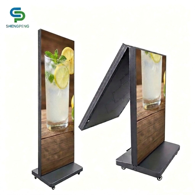 Indoor LED Poster Foldable P2.5 Fine Pitch 640x1920mm Display Standing Retail Advertising Screen for Remote Control LED Poster