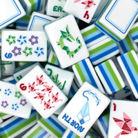 Jeu de Mahjong Origami en Acrylique de Luxe, 160 Tuiles de Mahjong, Ensemble Américain à 5 Couches avec MAHJ et CO