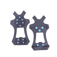 Crampons antidérapants pour la randonnée et l'escalade, semelle intermédiaire en TPE, imperméables, durables, 10 pointes, 2 pièces pour le camping