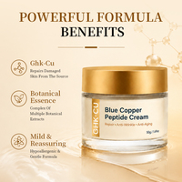 Crème pour le visage au peptide de cuivre bleu GHK-CU, réparatrice, hydratante, à la céramide, au squalane, à l'acide hyaluronique, raffermissante, hydratante, 50g