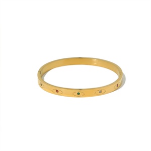 High End Jewelry Stainless Steel rainbow Zircon Charm Evil Eye <b>Bangles</b> <b>Bracelets</b> for Women - Product Image 1