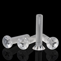 Tornillos acrílicos de cabeza plana M3*10mm, tornillos transparentes de cabeza avellanada cruzada, tornillos de plástico resistentes a los rayos UV para PC, pernos acrílicos