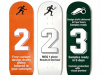 Personnalisez votre skateboard d'équipe de football en érable canadien 7 plis, roulements ABEC-9 haute vitesse, capacité de charge 150 kg, prise en charge OEM/ODM, visuel
