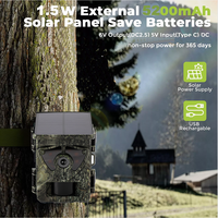 Nouvelle Caméra de Surveillance Intégrée Solaire 4K 60MP avec Connexion Vidéo et Contrôle via Application WiFi, Caméra de Chasse et de Surveillance IP67 pour le Camping et la Chasse Sauvage