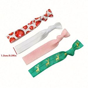 Pulsera de la serie Custom Logo con diseño de copo de nieve, alce y letras de Feliz Navidad, lazo para el pelo anudado, promocional - Product Image 2