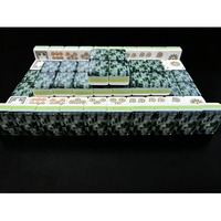 Tessere di Mahjong in Acrilico e Bambù Americano Personalizzate di Lusso, Incise al Laser, Superficie Liscia e Resistente, Motivo Raffinato, per 4 Giocatori