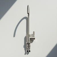 Robinet de filtre à eau potable RO FCTS02 1/4'' en acier inoxydable brossé, finition classique moderne, pour évier de cuisine à osmose inverse double