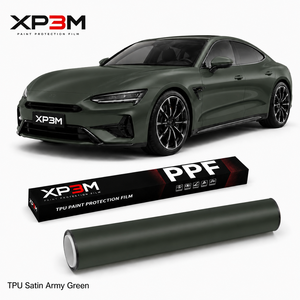 ฟิล์มใสกันรอยรถยนต์ XP3M สีเขียวซาตินด้าน ผลิตจาก TPU ความหนา 7.5 มิล ซ่อมแซมตัวเองได้ ป้องกันรอยขีดข่วน ป้องกันการเหลือง ขนาด 1.52x15 เมตร - Product Image 1