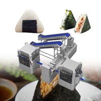 Machine automatique à boulettes de riz triangulaires en acier inoxydable 304, machine à sushi Onigiri, usine de transformation alimentaire incluant une machine d'emballage