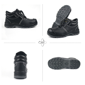 <span class=keywords><strong>Botas</strong></span> de Trabajo Industriales de Media Caña CE EN ISO S3, Zapatos de Seguridad de Cuero Liso Negro con Costuras <span class=keywords><strong>Blancas</strong></span>, Puntera de Acero, Calzado Antipinchazos - Product Image 2