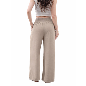 Pantalones <span class=keywords><strong>de</strong></span> Pierna Ancha <span class=keywords><strong>de</strong></span> Cintura Alta para <span class=keywords><strong>Mujer</strong></span>, Tallas Grandes, Personalizados <span class=keywords><strong>de</strong></span> Fábrica, Pantalones <span class=keywords><strong>de</strong></span> <span class=keywords><strong>Lino</strong></span> con Cintura Elástica, Casuales, Plazo <span class=keywords><strong>de</strong></span> Entrega <span class=keywords><strong>de</strong></span> 15 Días - Product Image 2