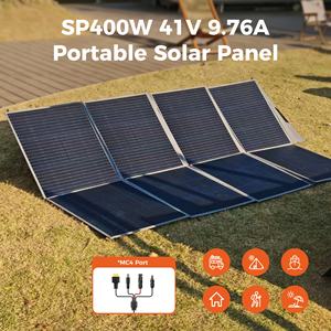 Panneau solaire monocristallin pliable portable 400W 200W 100W pour activités de plein air, camping, randonnée, voyages en camping-car, utilisation avec une station d'alimentation - Product Image 2