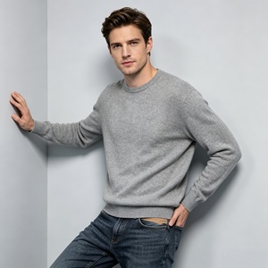 Pull en cachemire pur à 100% pour homme, col rond, tricot doux et luxueux - Product Image 2