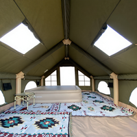 Tente de camping imperméable quatre saisons 3000 mm pour 3-4 personnes, entièrement automatique, gonflable, 3x4 m, toit en coton