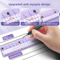 Ensemble de compas et de règle pour étudiants 8 pièces avec rapporteur et équerre - Kit complet d'outils de mesure et de dessin - Ensemble de papeterie