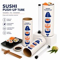 Article Viral TK : Tube à Sushi en Carton Stratifié Qualité Alimentaire, Impression Personnalisée, pour Restaurant Omakase, Vente en Gros, OEM, Boîte Cylindrique en Papier, Coffret Cadeau