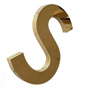 Biển hiệu logo chữ nổi bằng thép không gỉ, mạ vàng, có đèn LED, bề mặt gương, tùy chỉnh, chống nước IP65, sử dụng ngoài trời - Product Image 3