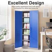 Armoire de rangement en acier à 2 portes, 4 étagères réglables, armoire à dossiers verrouillable pour bureau, maison, salle de sport