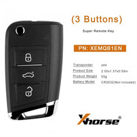 Xhorse XEMQB1EN vvdi-llave universal superremota, V-W botón MQB 3 con Chip integrado, versión en inglés, la mejor calidad