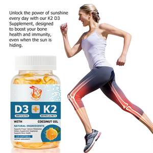 Suplemento para la Salud Ósea, Vitamina D3 K2 Natural en Cápsulas Blandas con Aceite de Coco, Aumenta la Absorción de Calcio, Suministro de Fábrica - Product Image 6