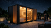 Salle de bain et toilettes préfabriquées de luxe détachables en conteneur de 20 pieds, isolation acoustique, séparation humide/sec, design moderne, garantie 5 ans