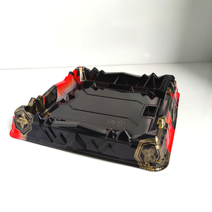 In JY-0011Eco-friendly đen cơ sở nhựa Sushi <span class=keywords><strong>container</strong></span> với nắp thực phẩm đóng gói hộp - Product Image 4
