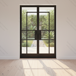 <span class=keywords><strong>Puerta</strong></span> de Seguridad Exterior para Casa o Villa, <span class=keywords><strong>Puerta</strong></span> <span class=keywords><strong>Corredera</strong></span> <span class=keywords><strong>Negra</strong></span> de Hierro con Doble Vidrio Templado, Tamaño Personalizado - Product Image 2