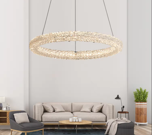 Zeal Lighting Tendering Decoración interior Forma redonda Cristal Colgante Luz Araña de cristal dorado Luz - Product Image 3