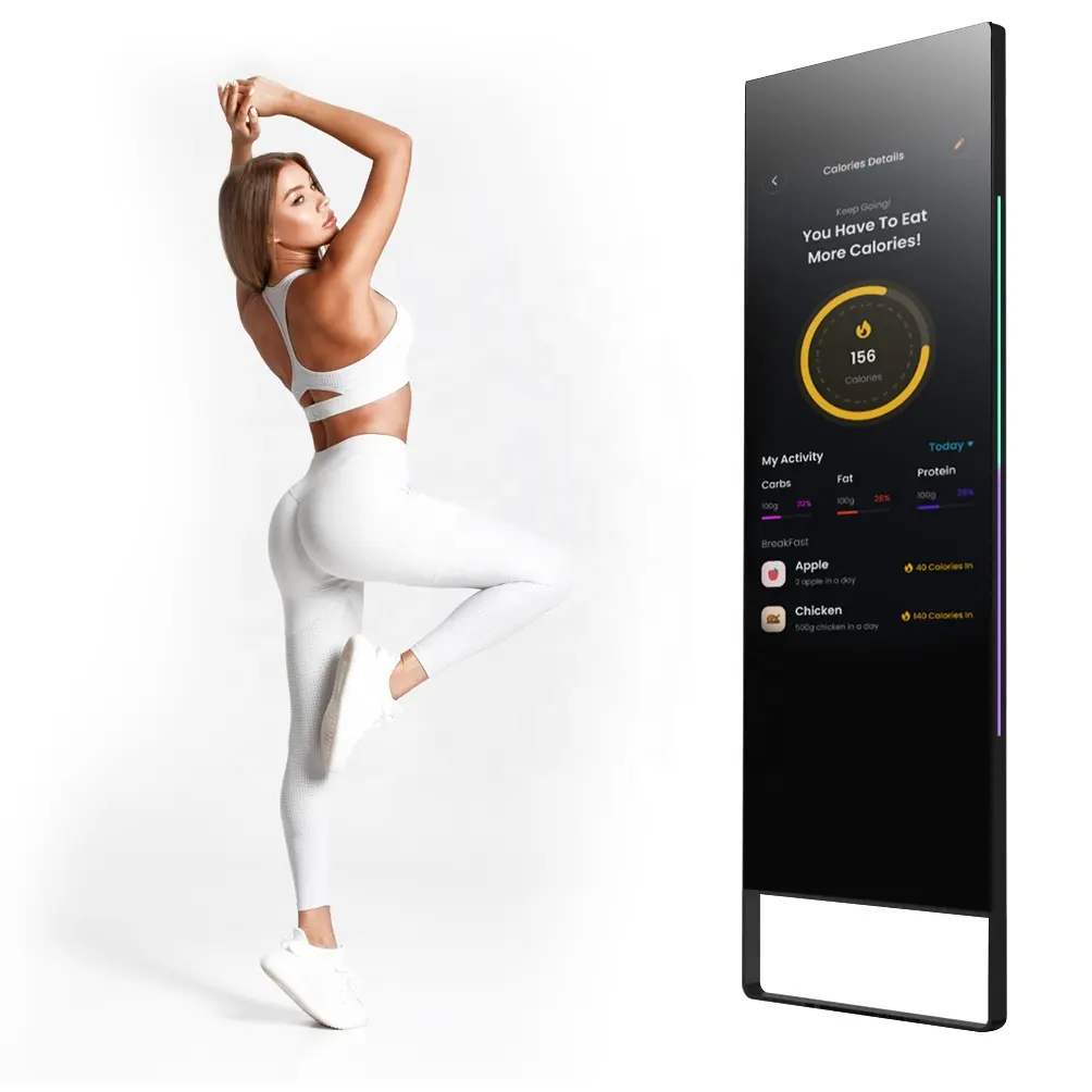 Specchio sportivo interattivo LCD da 43 pollici Android Wifi Magic Intelligent Smart Touch Screen Mirror Gym Exercise Mirror