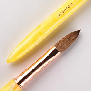 1Pc Yellow Kolinsky Nail Art <b>Brush</b> Acrylic UV Gel Extension Pen Nail Polish Painting Drawing <b>Brush</b> Nail Art <b>Brush</b> - Product Image 2