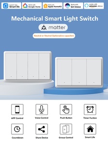 Sistema de Hogar Inteligente Matter Over WiFi, Interruptor de Luz de 1/2/3/4 Vías, Canal de Plástico de 2 Vías, Compatible con <span class=keywords><strong>Apple</strong></span> HomeKit, sin Condensador Neutro - Product Image 2