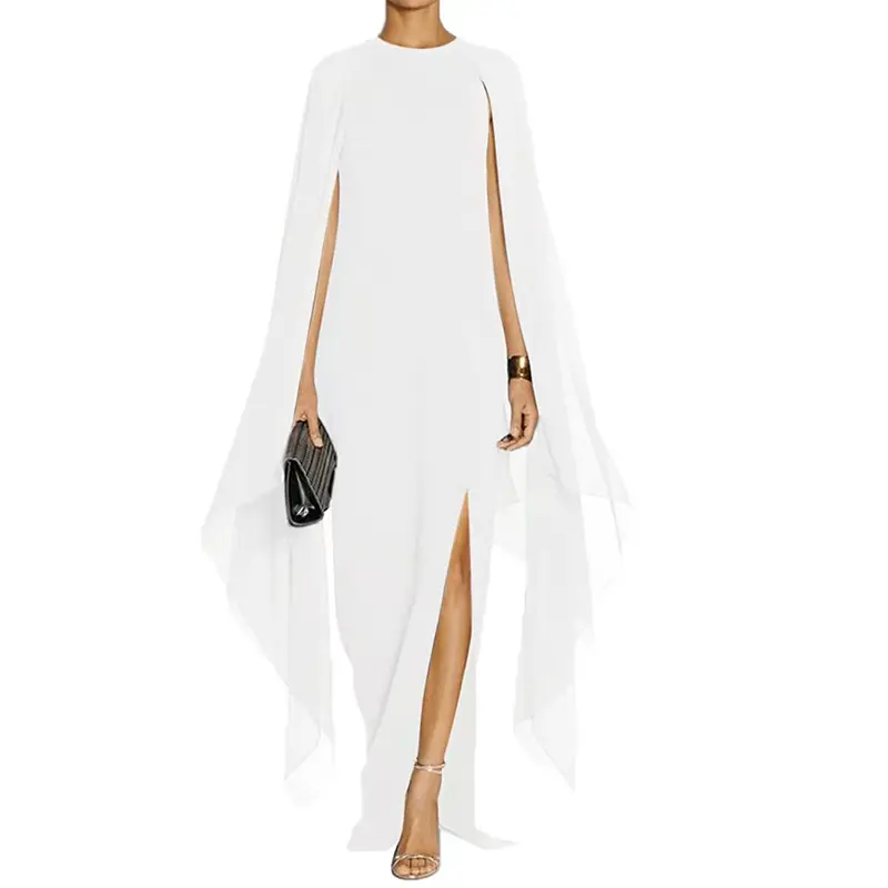 OEM Custom Design Evening Dresses 2021 Long Sleeve High Neck Elegant Evening Party Long Dress