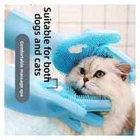Gants de bain en silicone double face pour animaux de compagnie, brosses de toilettage pour chiens et chats, brosses de massage, brosses de nettoyage pour animaux, vente en gros