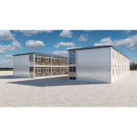 Maison conteneur préfabriquée sur mesure à deux étages à plat Immeuble de bureaux en forme de U préfabriqué moderne prêt à expédier