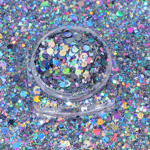 Super Shiny YMJ Wholesale 1kg Bag PET Holographic Chunky Glitter Powder for Craft Epoxy Resin Tumbler <strong>Snow</strong> Globe Nail <strong>Art</strong> - Product Image 3