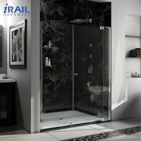 Porte de douche coulissante sans cadre de luxe, verre de sécurité trempé, solution moderne pour salle de bain durable et facile à nettoyer