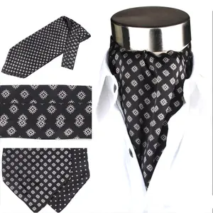 Herren Hochzeit benutzer definierte Krawatte Großhandel handgemachte Mode individuell bedruckte Luxus Doppelseite 100% Seide Ascot Krawatte Krawatte für Männer