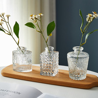 Vase de table en verre transparent de luxe pour mariage Art déco Cristal Bouteille de fleurs de mariage Décoration Vases en verre