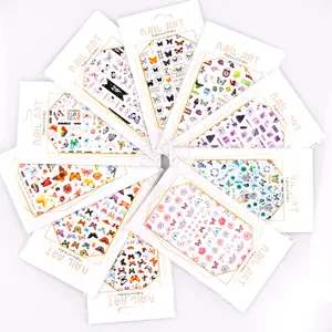 Hot Selling 10 Designs Butterfly Flower Nail Art Decals 3D Waterproof Self Adhesive Nail Art Stickers