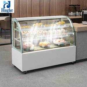 220V ARC bánh mousse tráng miệng Tủ đông cửa kính hiển thị mát cho thực phẩm nấu chín bánh Sử dụng LED trái cây bảo quản tủ uống - Product Image 4