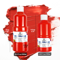 Panwenbo 16.9 Oz/500 ml Ensemble de peinture à l'huile non toxique en vrac Toile moyenne pour l'artisanat d'art à l'école ou à la maison