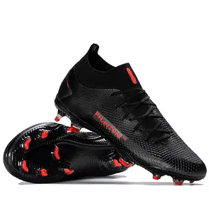 הגעה חדשה גבוהה קרסול כדורגל נעלי דשא באיכות גבוהה כדורגל סוליות הפופולרי ביותר עיצוב אימון כדורגל נעליים