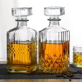 Carafe à vin en cristal transparent carrée personnalisée de 920 ml, bouteille en verre de 32 oz, ensemble de carafe à liqueur, spiritueux, <span class=keywords><strong>whisky</strong></span> - Product Image 2