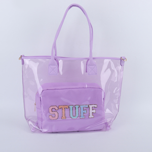 Bolsos de Mano Personalizados de PVC Transparente e Impermeable para Mujer, para Verano/Invierno, con Bordado, para Viajes, Playa y Almacenamiento al Aire Libre - Product Image 2