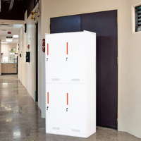 Armoire de chambre moderne assemblée CHNSMILE OEM avec serrure à clé, armoire de rangement en acier à neuf portes