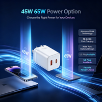 Çok Satanlar |   45W 65W GaN Şarj Cihazı |   PD QC3.0 Çoklu Portlu USB A Tip C Hızlı Şarj Cihazı ABD AB BK Fişli Taşınabilir Duvar Şarj Adaptörü