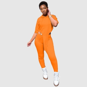 Conjunto de Pantalones de Dos Piezas de Manga Corta en Siete Colores Lisos, Ropa de Mujer a la Moda - Product Image 4