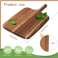 Planche à découper rectangulaire en bois d'acacia, planche à découper en bois écologique avec poignée, indispensable en cuisine