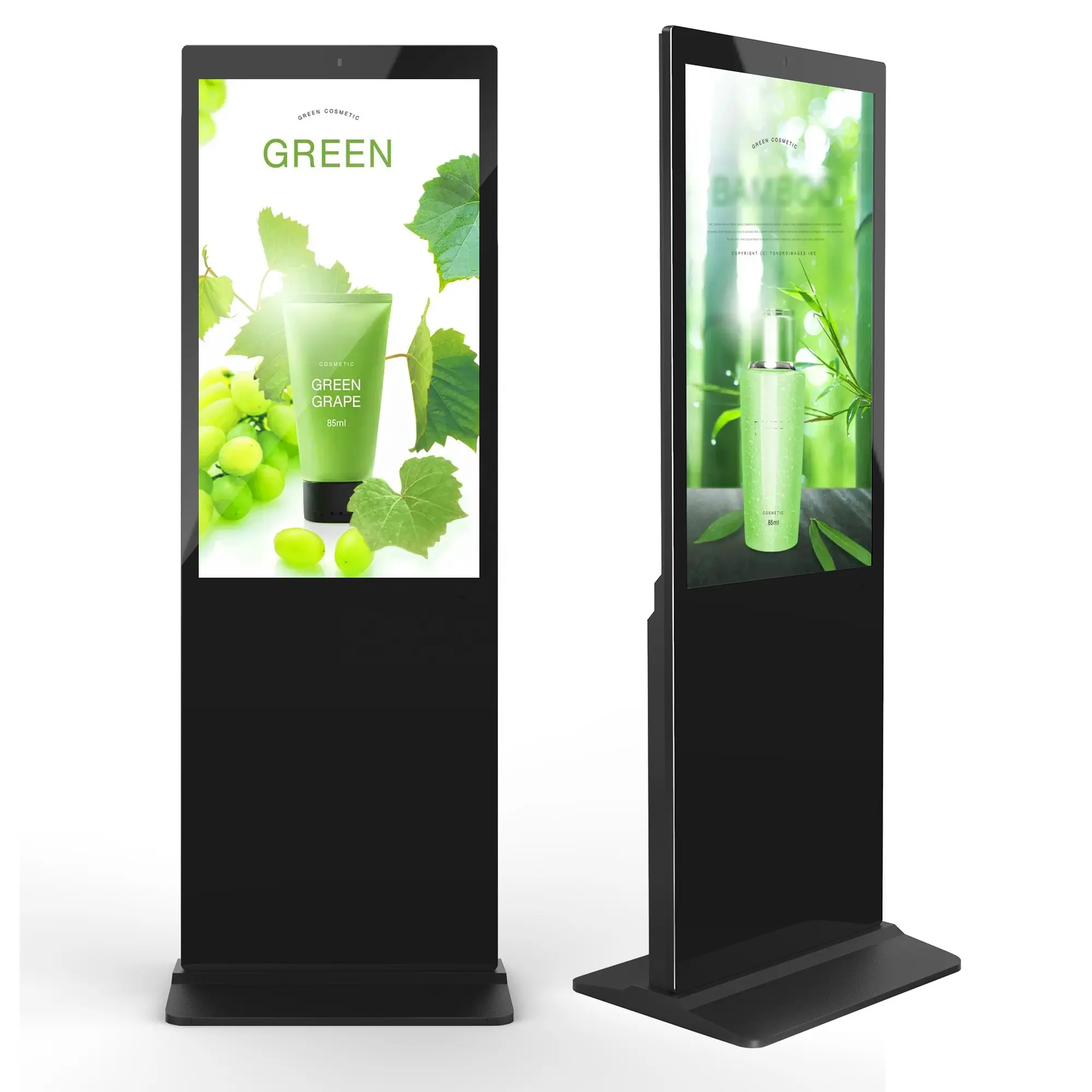 Aiyos 43 49 55 65 inch lcd kiosk floor standing digital signage menu display screen for indoor using